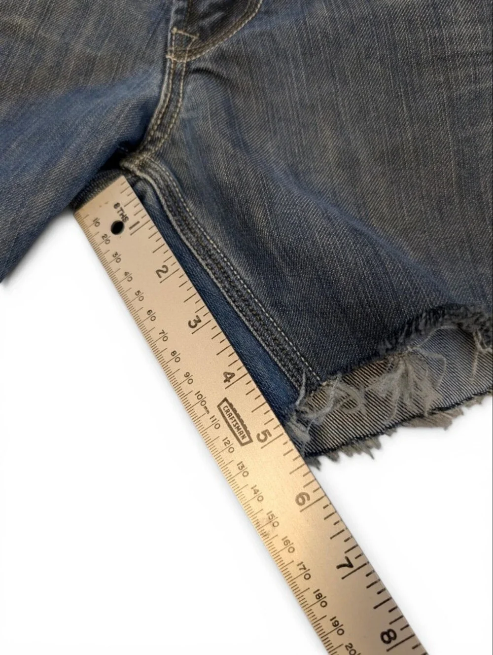 LEVIS Cutoff Blue Denim Shorts  Jeans Flap Pocket Boyfriend 36
